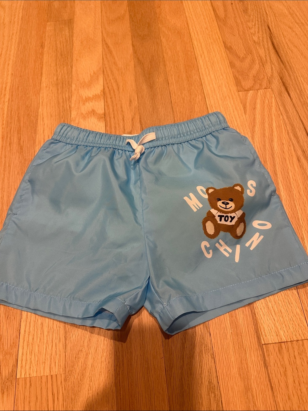 Moschino Kids Light Blue Swim Shorts Size 4